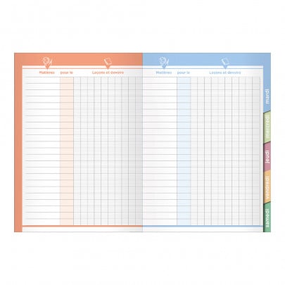 Cahier de texte pour le primaire